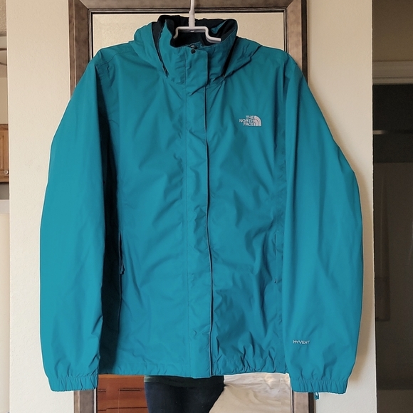 The North Face Jackets & Blazers - The North Face HyVent womens turquoise jacket with hood - Size XL